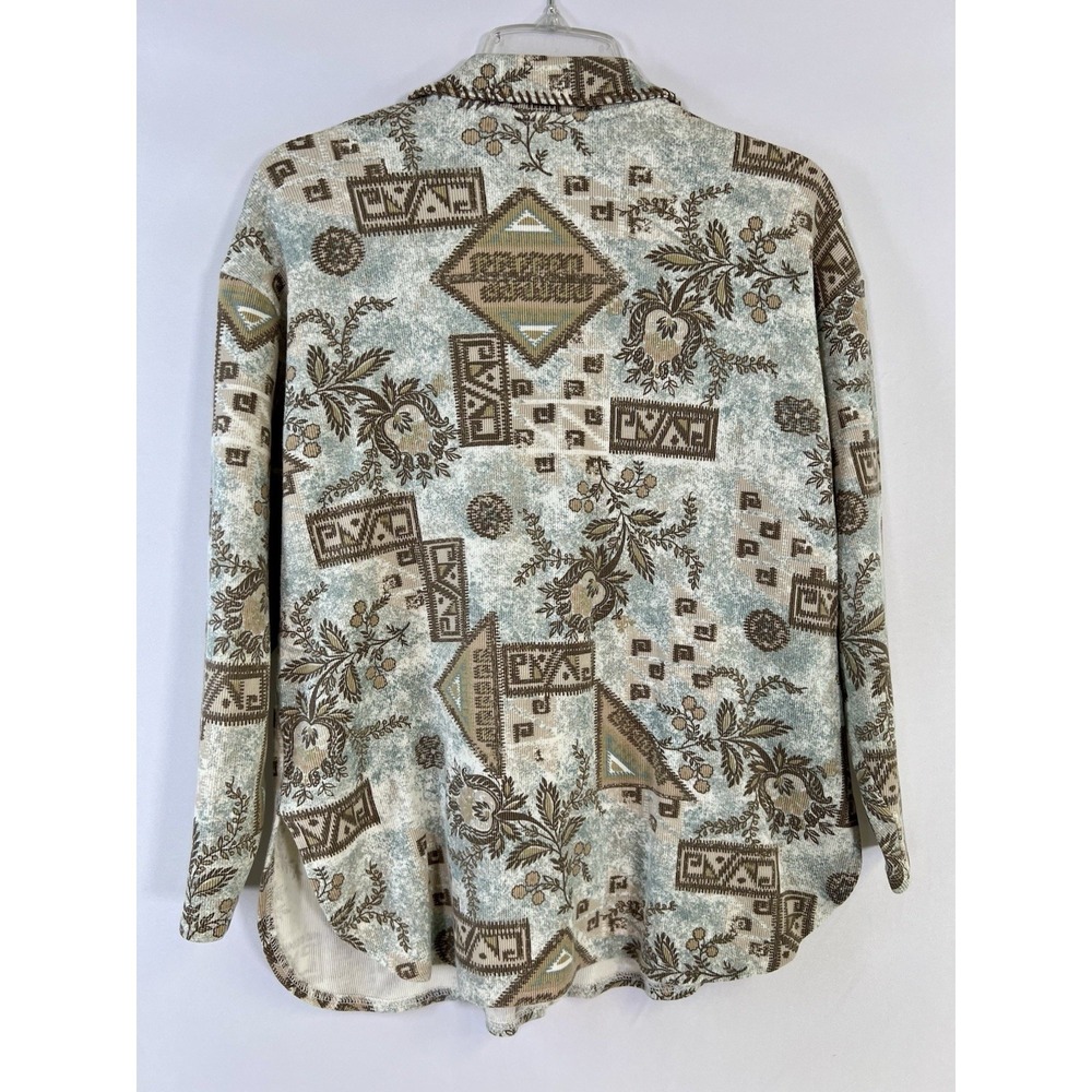 Vintage 90's‎ Laura Ashley Aztec Geo Floral Shirt Button Up Cottagecore Size M - Picture 10 of 15